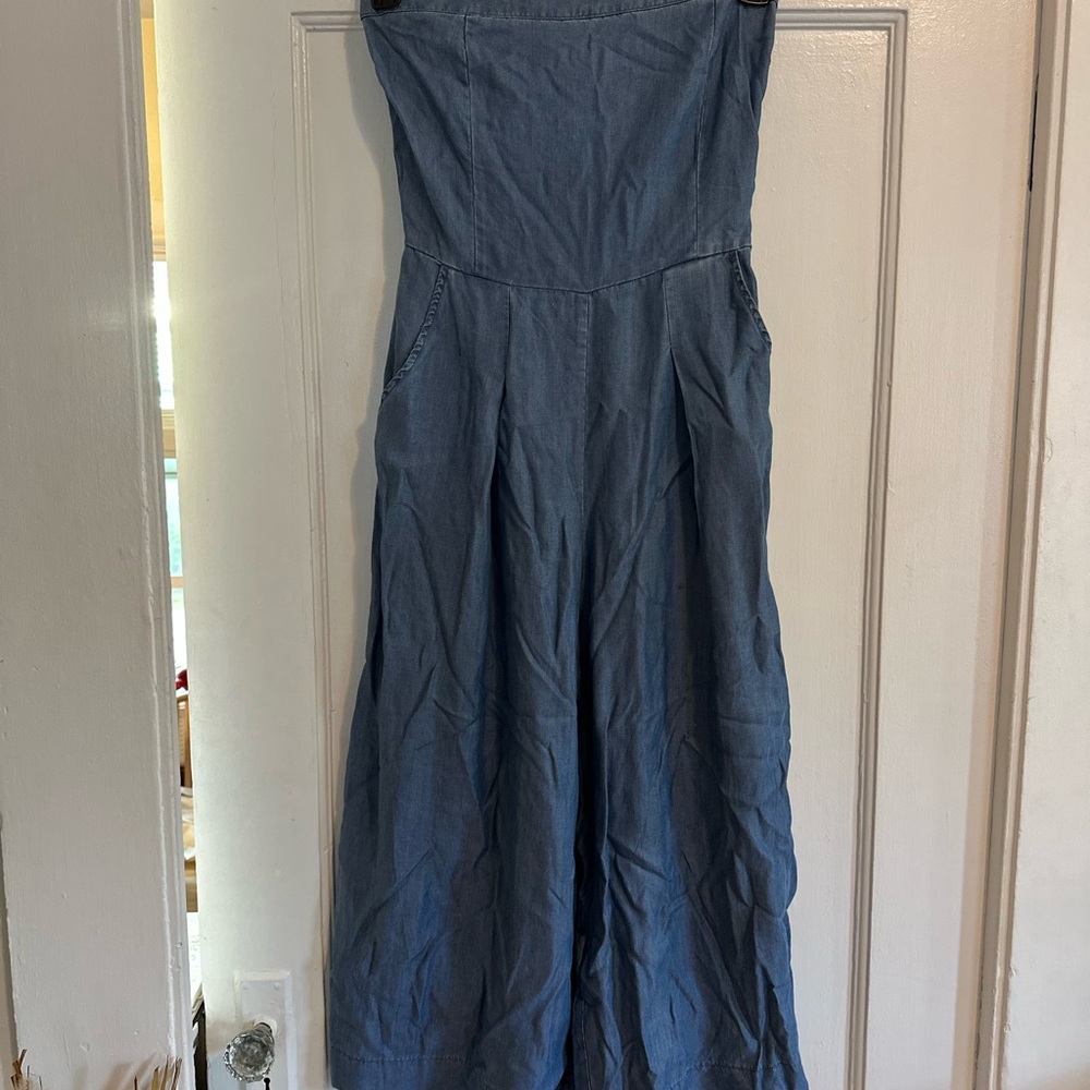 Blue Denim Strapless Jumper